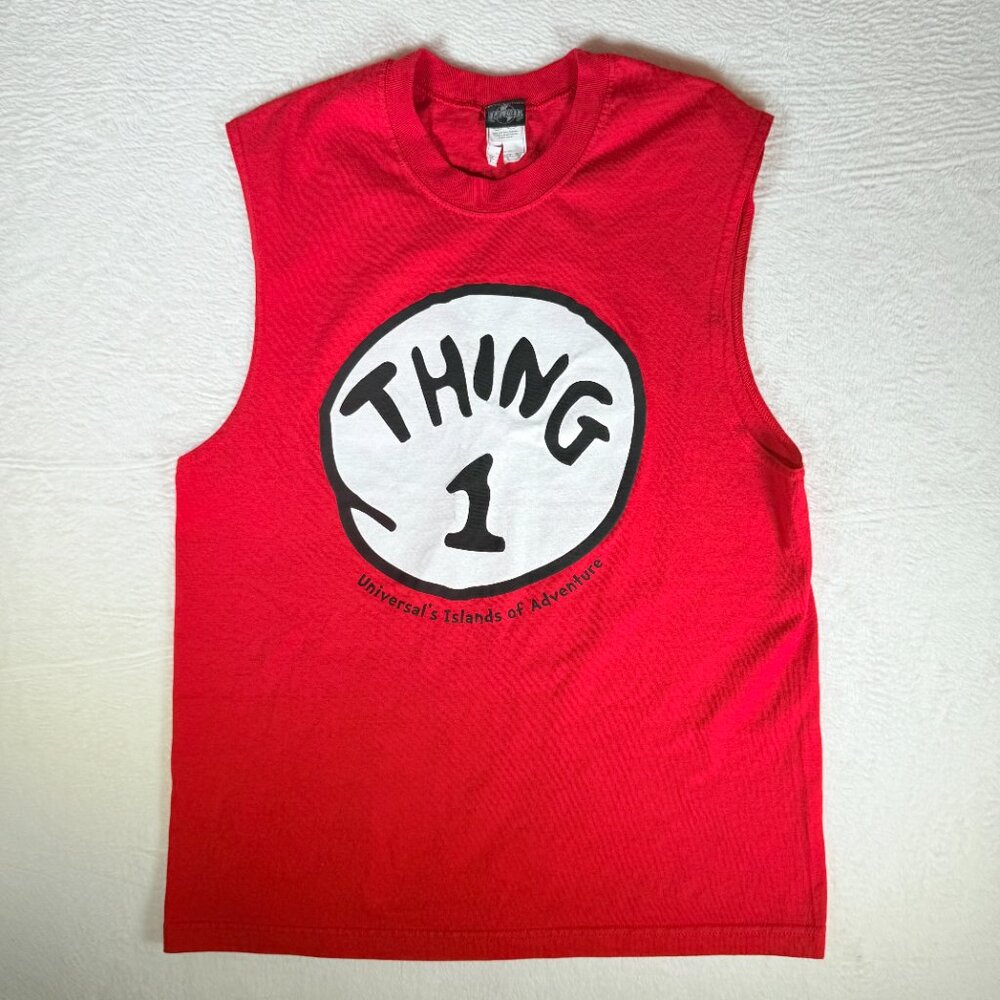 Universal Studios Dr Seuss Men's Muscle Shirt Graphic Tank‎ Thing 1 Large